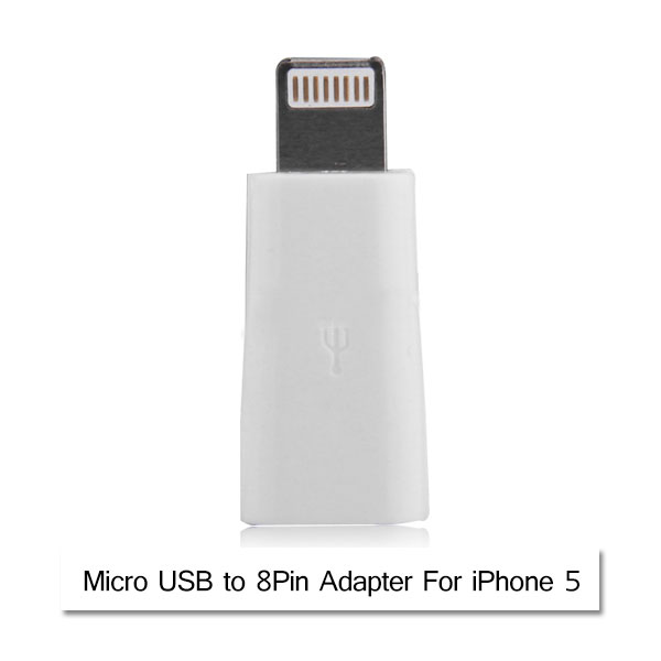 Micro USB to 8pin Adapter for iPhone 5S/5C/5/iPad Air/iPad Mini/iPod Nano7/Touch 5