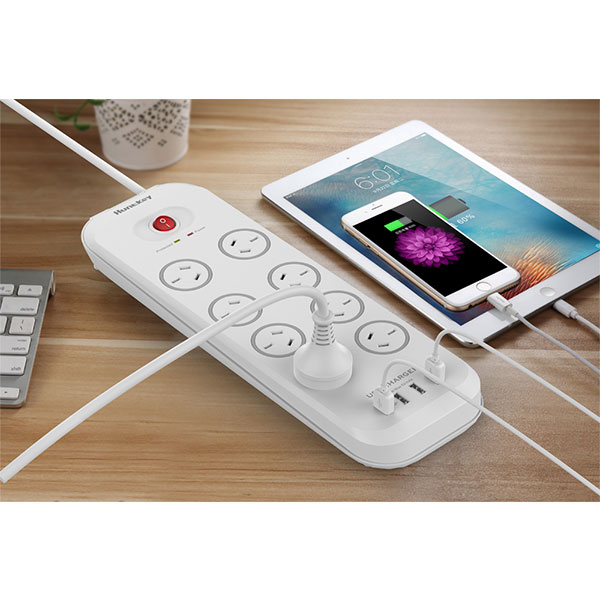 Huntkey 8-Outlet Surge Protector with 4 USB Charging Outlets (SAC807)