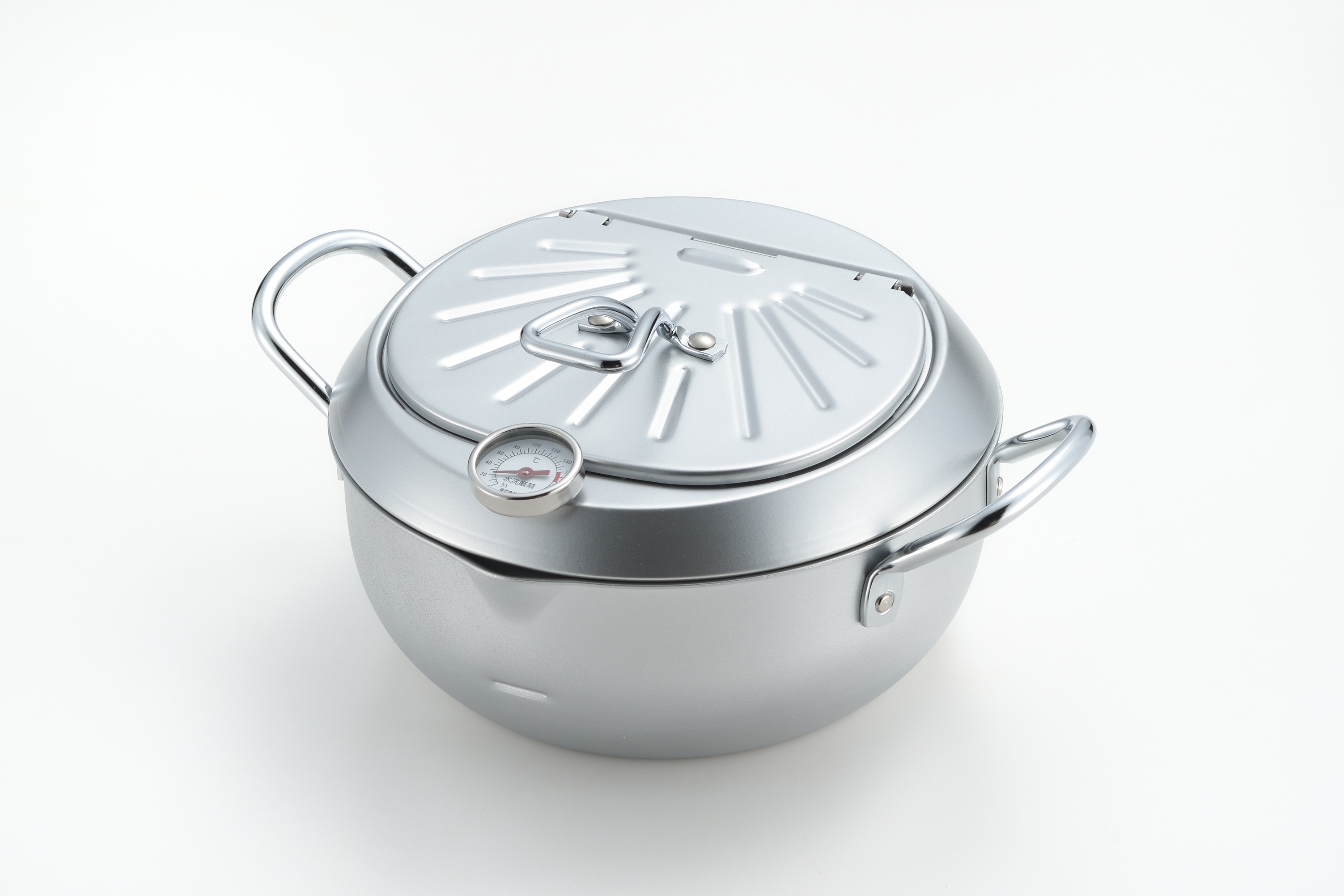 Mirakutei III Deep Frying Pan With Hinged Lid 20cm (Integrated Thermometer)