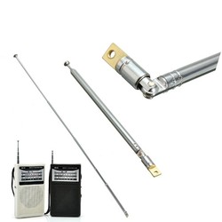 Replacement 60cm Six Sections Silver Telescopic Antenna Aerial for Radio TV KL 2