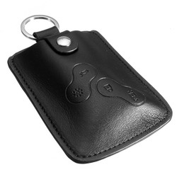 Black Leather Car Key Cover Case Wallet Holder Shell for Renault Clio Scenic Megane Duster Sandero Captur Twin 2