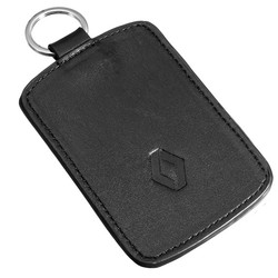 Black Leather Car Key Cover Case Wallet Holder Shell for Renault Clio Scenic Megane Duster Sandero Captur Twin 2 Black Leather Car Key Cover Case Wallet Holder Shell for Renault Clio Scenic Megane Duster Sandero Captur Twin - Image 2