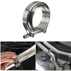 3.5 Inch V-Band Clamp with Flanges Turbo Exhaust Intercooler Down Pipe Stainless 89mm 1