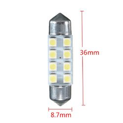 36mm 8 SMD White DC12V LED Festoon Dome Light Door Interior Lamp Bulbs C5W 3