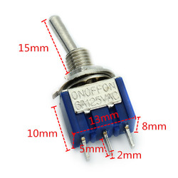 Wendao MTS-103 AC 125V 6A 3 Pins Toggle rocker Switch ON/OFF/ON SPDT 10pcs 5 Wendao MTS-103 AC 125V 6A 3 Pins Toggle rocker Switch ON/OFF/ON SPDT 10pcs - Image 5