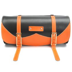 Motorcycle Side Saddle Bag PU Leather Round Saddle Tool Bag Universal 2 Motorcycle Side Saddle Bag PU Leather Round Saddle Tool Bag Universal - Image 2