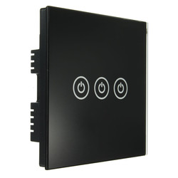 AC 250V Tempered Glass Wall Switch Panel - Three Switch Single Control 2
