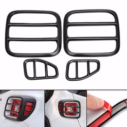 4pcs Black Iron Taillight Lamp Cover Trim Frame for Jeep Renegade 2015-2016 1