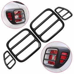 4pcs Black Iron Taillight Lamp Cover Trim Frame for Jeep Renegade 2015-2016 2