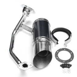 50mm/2in Motorcycle Exhaust System Stainless Steel Short Carbon Fiber For GY6 49cc 50cc 125cc 150cc 200cc 4 Stroke Scooter 6 50mm/2in Motorcycle Exhaust System Stainless Steel Short Carbon Fiber For GY6 49cc 50cc 125cc 150cc 200cc 4 Stroke Scooter - Image 6