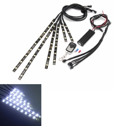 6x White 18LEDs Wireless Remote Car Motorcycle Frame Lights Flexible Neon Strips 2