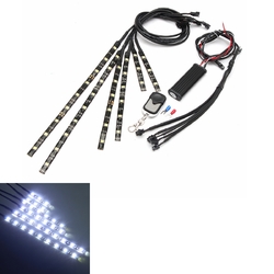6x White 18LEDs Wireless Remote Car Motorcycle Frame Lights Flexible Neon Strips 1 6x White 18LEDs Wireless Remote Car Motorcycle Frame Lights Flexible Neon Strips