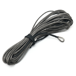 Grey 1/4 Inch 100ft Synthetic Winch Rope ATV Winch Cable Towing Rope 3 Grey 1/4 Inch 100ft Synthetic Winch Rope ATV Winch Cable Towing Rope - Image 3