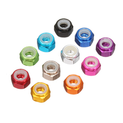 Suleve?„? M3AN1 10Pcs M3 Nut Self-locking Nylon Lock Hex Nut Aluminum Alloy Multicolor