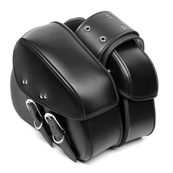Motorcycle PU Leather Custom Saddlebags Waterproof Saddle Swing Arm Bag Left Right Black 2 Motorcycle PU Leather Custom Saddlebags Waterproof Saddle Swing Arm Bag Left Right Black - Image 2
