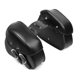 Motorcycle PU Leather Custom Saddlebags Waterproof Saddle Swing Arm Bag Left Right Black 5 Motorcycle PU Leather Custom Saddlebags Waterproof Saddle Swing Arm Bag Left Right Black - Image 5