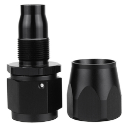 AN-10 Straight Fast Flow Swivel Seal Oil Fuel Hose End Fitting Adapter Black