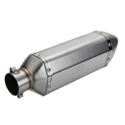 38mm-51mm Motorcycle Slip-on Exhaust Muffler Pipe Sliver Stainless Steel 4 38mm-51mm Motorcycle Slip-on Exhaust Muffler Pipe Sliver Stainless Steel - Image 4