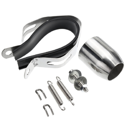 38mm-51mm Motorcycle Slip-on Exhaust Muffler Pipe Sliver Stainless Steel 6 38mm-51mm Motorcycle Slip-on Exhaust Muffler Pipe Sliver Stainless Steel - Image 6