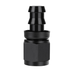 AN-8 Straight Fast Flow Push-On Oil Fuel Hose End Fitting Adapter Black 1