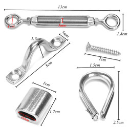 15set Stainless Steel G316 Balustrade Turnbuckle Kit Wire Handrail Cable DIY 6 15set Stainless Steel G316 Balustrade Turnbuckle Kit Wire Handrail Cable DIY - Image 6