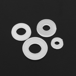 Suleve?„? MXNW2 100pcs M2 M3 M4 M5 White Nylon Flat Washer Gasket Thickness 1mm