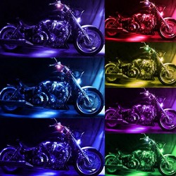 12V 50W Multi-Color Wireless Remote Control Motorcycle Lamp RGB Flexible Strips Ground Effect Light 3