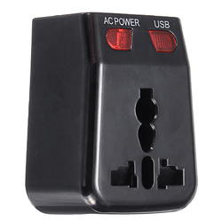 125-250V US/UK/AU/EU Universal World Travel Adapter Plug Dual USB Port w/ Surge Protector 2