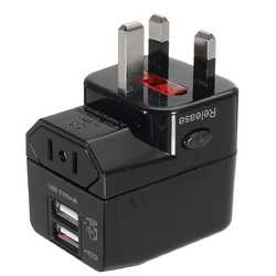250V 6A Universal Travel Adapter Dual USB Plug Charger Power Adaptor EU/UK/US/AU 1