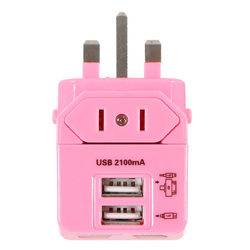 250V 6A Universal Travel Adapter Dual USB Plug Charger Power Adaptor EU/UK/US/AU 5