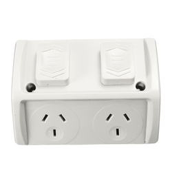 10A Weatherproof Double Powerpoint Outdoor Power Outlet Switch Socket AU 2