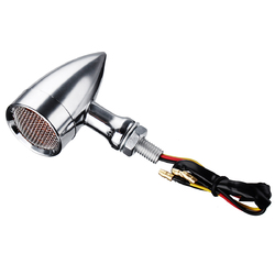 10mm Bullet Grill LED Turn Signal Indicator Lights Lamp For Harley Chopper Bobber 7
