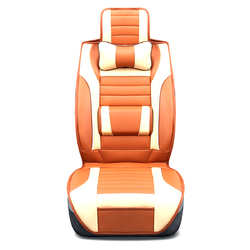 1Pcs Luxury Full Surround Front Rear PU Leather Car Seat Cover Cushion Headrest Pillow 3