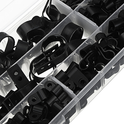 200pcs Black White Plastic R Type Cable Clip Clamp for Multi Diameter Wire Hose Tube 6 200pcs Black White Plastic R Type Cable Clip Clamp for Multi Diameter Wire Hose Tube - Image 6