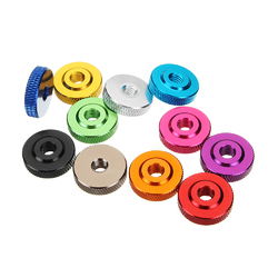 Suleve M6AN2 10Pcs M6 Knurled Thumb Nut w/ Collar Screw Spacer Washer Aluminum Alloy Multicolor