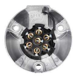 7 Pin Metal Round Plug Adapter Converter Trailer Socket 5