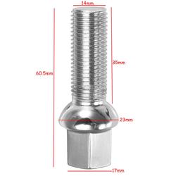 35mm Thread Silver Car Tire Screw Radius Wheel Lug Nut Bolts For Audi 4 35mm Thread Silver Car Tire Screw Radius Wheel Lug Nut Bolts For Audi - Image 4