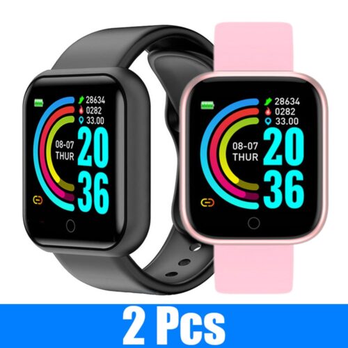 2 PCS Y68 Smart Watches D20 Fitness Tracker Blood Pressure Smartwatch Heart Rate Monitor Bluetooth Wristwatch for IOS Android 1