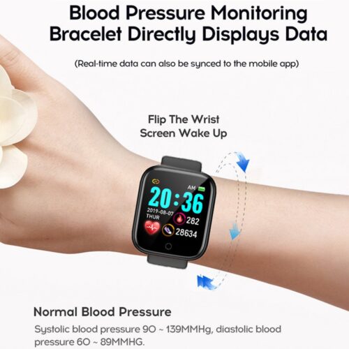 2 PCS Y68 Smart Watches D20 Fitness Tracker Blood Pressure Smartwatch Heart Rate Monitor Bluetooth Wristwatch for IOS Android 4