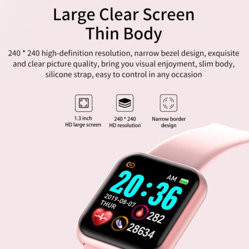 2 PCS Y68 Smart Watches D20 Fitness Tracker Blood Pressure Smartwatch Heart Rate Monitor Bluetooth Wristwatch for IOS Android 6