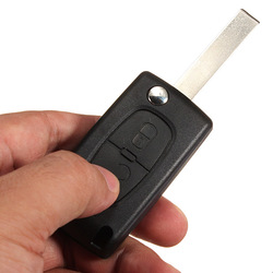 2 Buttons Remote Flip Key Shell Case for Peugeot with New Blade 2