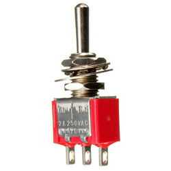 Red 3 Pin ON-OFF-ON 3 SPDT Small Toggle Switch AC 6A/125V 3A/250V 2