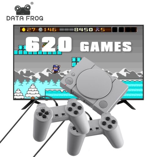 Data Frog Retro Video Game Console Build in 620 Games 8 Bit Support AV Out Put With 2 Player Controller 1