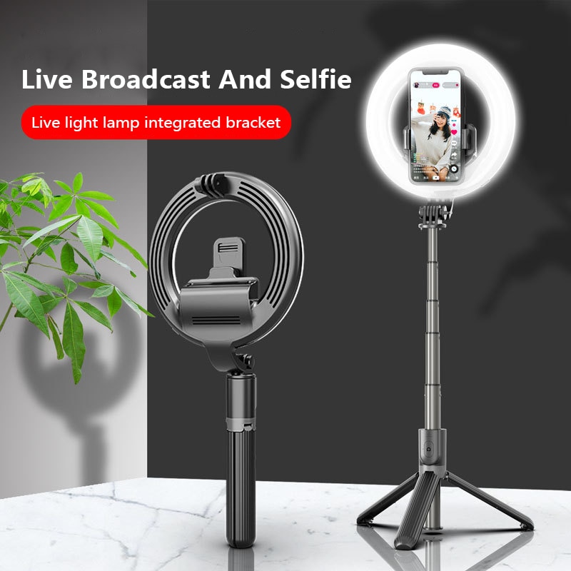 L07 Wireless Bluetooth Selfie Stick Foldable Handheld Remote Shutter Tripod With 5" LED Ring Photography Light For Android IOS 1 L07 Wireless Bluetooth Selfie Stick Foldable Handheld Remote Shutter Tripod With 5" LED Ring Photography Light For Android IOS