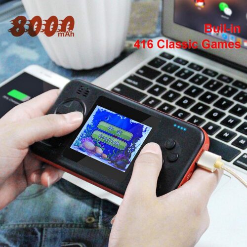 Multifunctional 2.8 inch Color Screen Handheld Portable Game Console Power Bank Built-in 416 Classic Games 146X77X18mm 1
