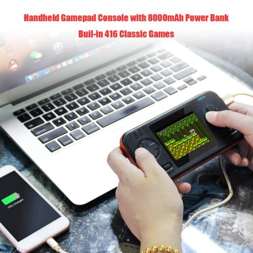 Multifunctional 2.8 inch Color Screen Handheld Portable Game Console Power Bank Built-in 416 Classic Games 146X77X18mm 5