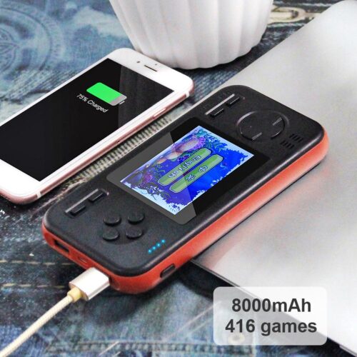 Multifunctional 2.8 inch Color Screen Handheld Portable Game Console Power Bank Built-in 416 Classic Games 146X77X18mm 7