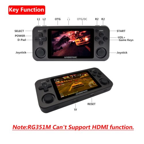 New RG351M ANBERNIC Retro Games Aluminum Alloy 64G 2400 GAMES handheld game console PS1 RK3326 Open Source 3.5 INCH RG351Emulato 6