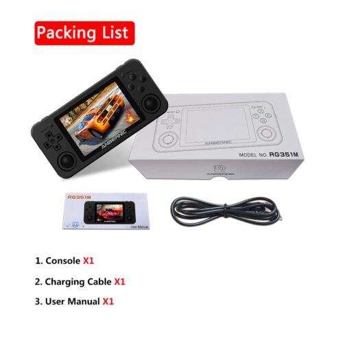 New RG351M ANBERNIC Retro Games Aluminum Alloy 64G 2400 GAMES handheld game console PS1 RK3326 Open Source 3.5 INCH RG351Emulato 7