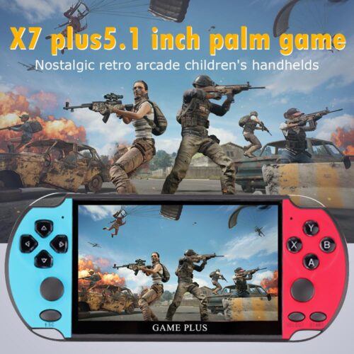 X7 Plus 5.1inch Game Console 8GB 8/16/32/64/128 Bits Double Rocker Handheld Game Player Retro Video Console Built in 200 Games 6